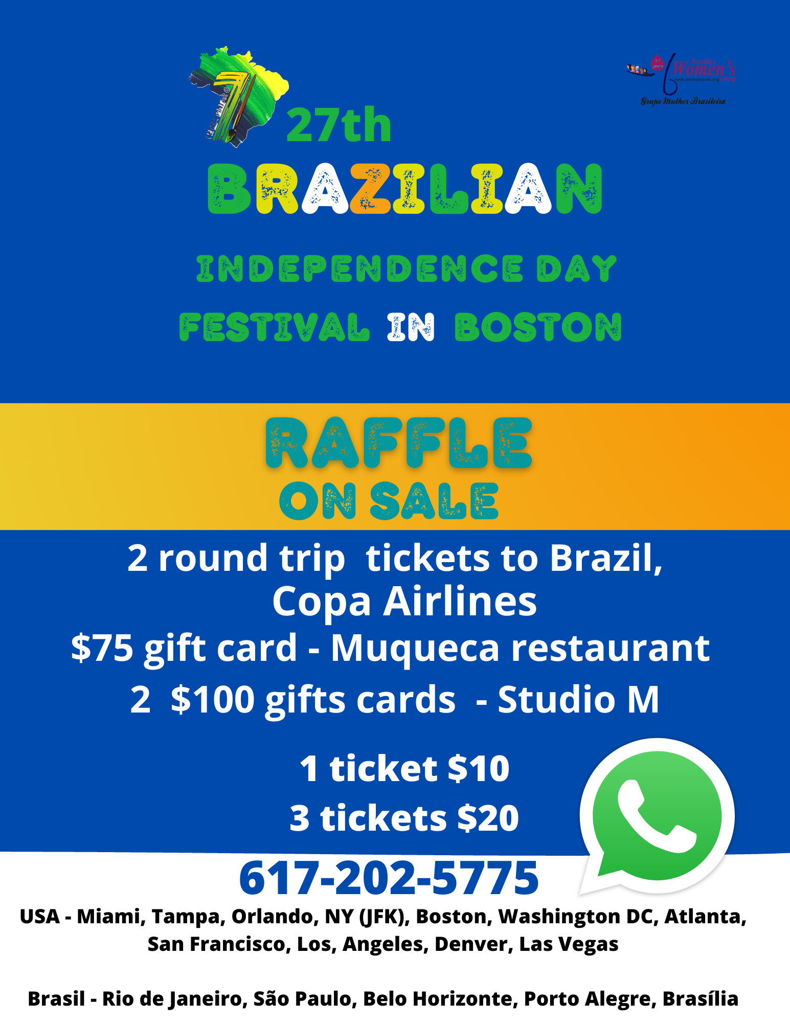 27th Brazilian Independence Day Festival in Boston 2022 - Raffles - English