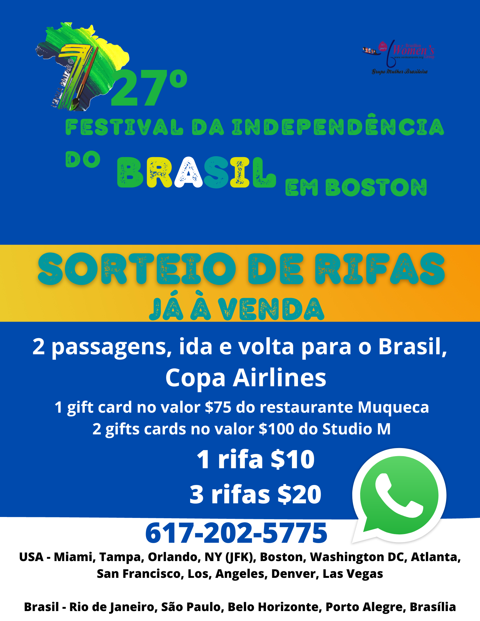 27th Brazilian Independence Day Festival in Boston 2022 - Raffles - Portuguese